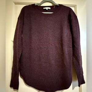 White + Warren Deep Purple Crew Neck Sweater